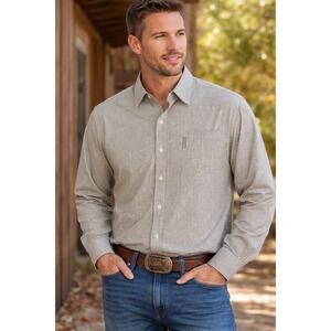 Columbia Sportswear Company Men’s XXL Long Sleeve Button Down Shirt Brown Cream